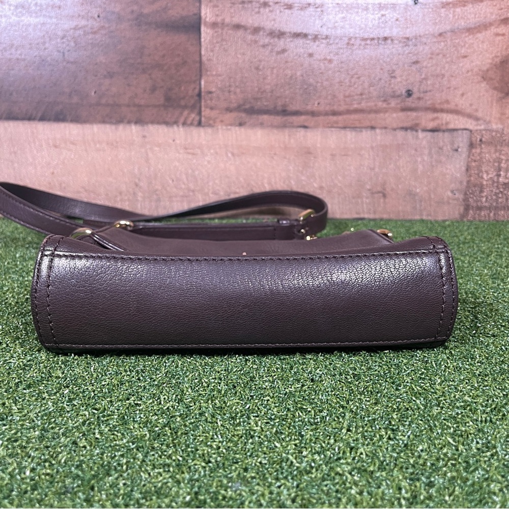 VTG MICHAEL KORS BABY HAMILTON Crossbody Brown Leather Chain Strap Padlock Flap - Picture 5 of 12